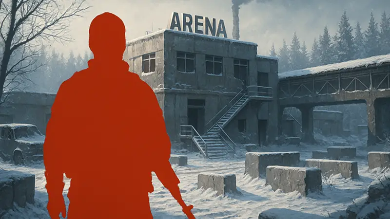 Игровой скриншот зимней карты из Escape from Tarkov Arena, символизирующий удалённый контент.