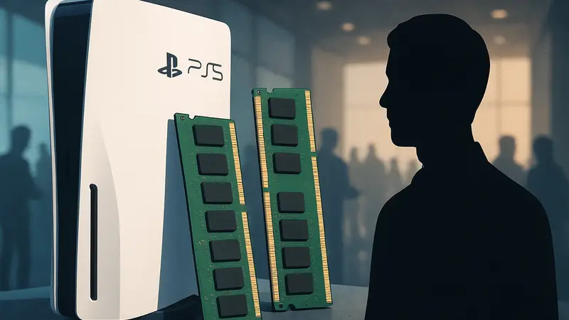 Изображение консоли PlayStation 6 и чипов оперативной памяти