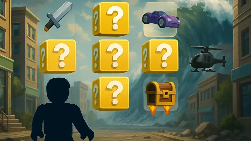 Все типы Lucky Block в Roblox Escape Tsunami for Brainrots и их возможные награды.
