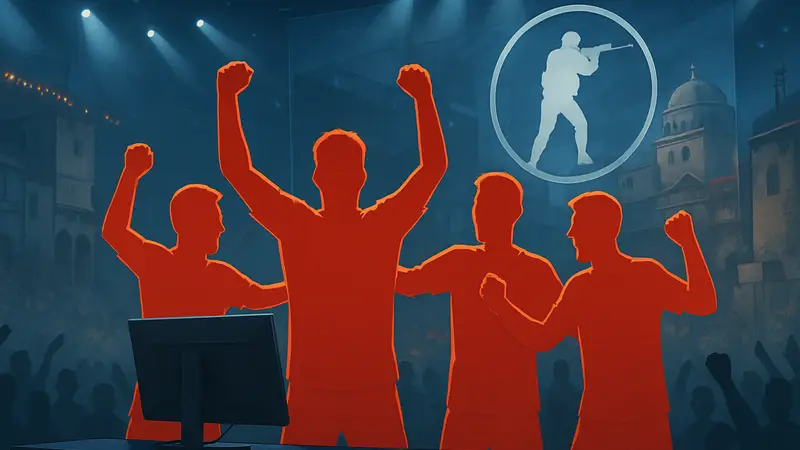 Команда FUT празднует победу над MOUZ на турнире IEM Cologne по Counter-Strike.