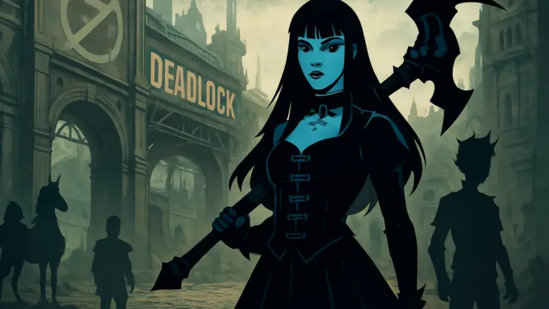 Грейвс из Deadlock, готическая героиня, выбранная игроками, в стиле MOBA