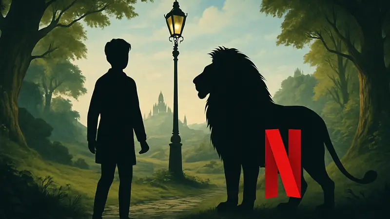Афиша фильма «Нарния: Племянник чародея» или логотип Netflix.