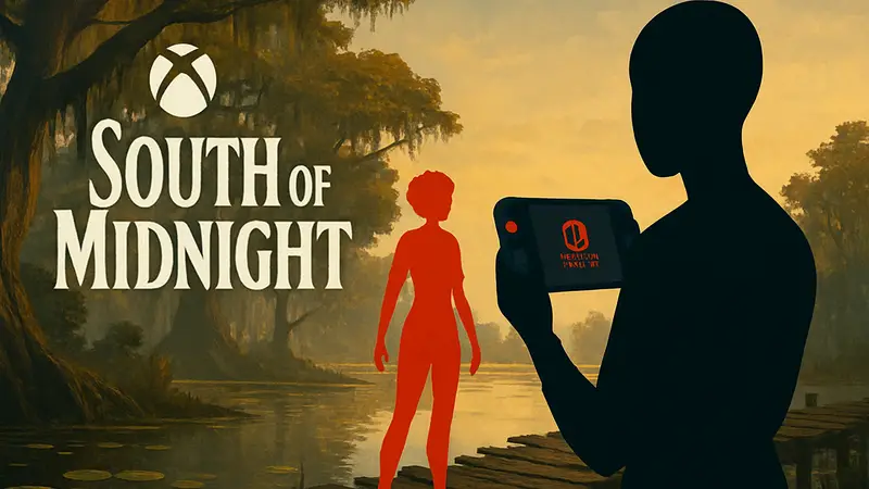 Логотип игры South of Midnight с упоминанием Xbox и Nintendo Switch 2