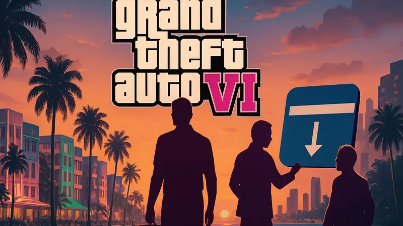 Логотип Grand Theft Auto 6, иллюстрация Vice City, отсылка к переносу релиза.