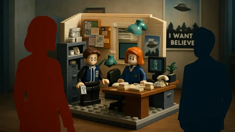 Набор LEGO по мотивам сериала «Секретные материалы» с фигурками Малдера и Скалли.