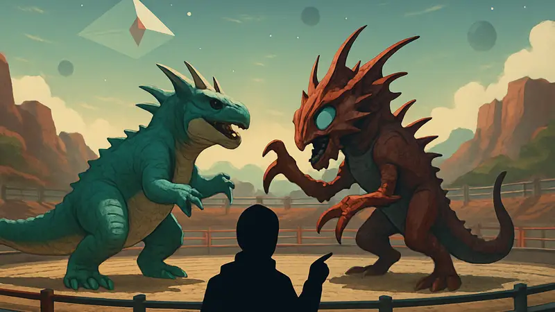 Сражение инопланетных существ в обновлении Xeno Arena для No Man's Sky.