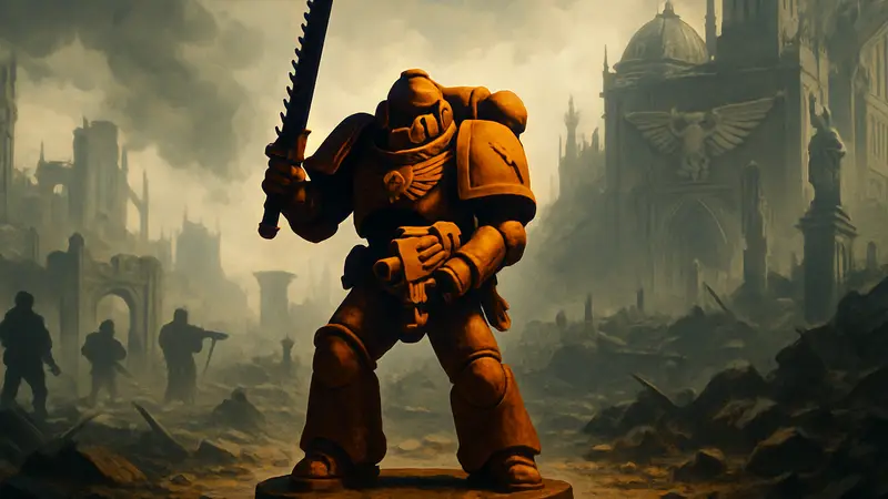 Миниатюра Ветерана Авангарда из настольной игры Warhammer 40,000 в наборе «Армагеддон»