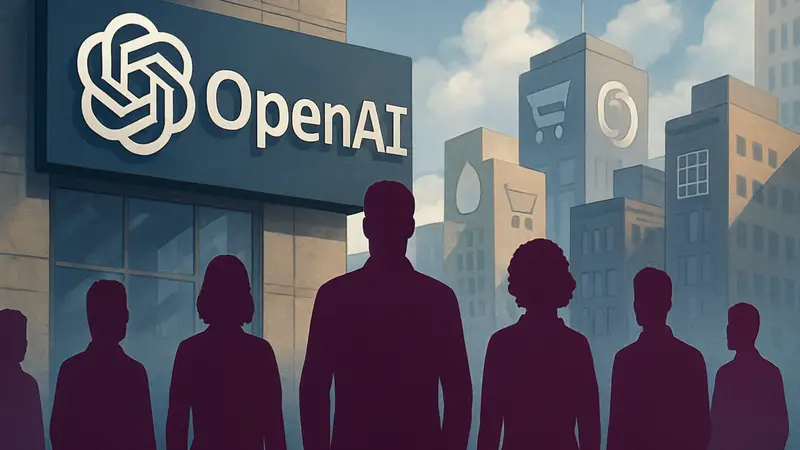 Логотип OpenAI и группа стартапов, основанных бывшими сотрудниками