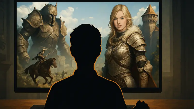 Логотип Black Desert Mobile на фоне игрового процесса на ПК, символизирующий кроссплатформенный доступ.