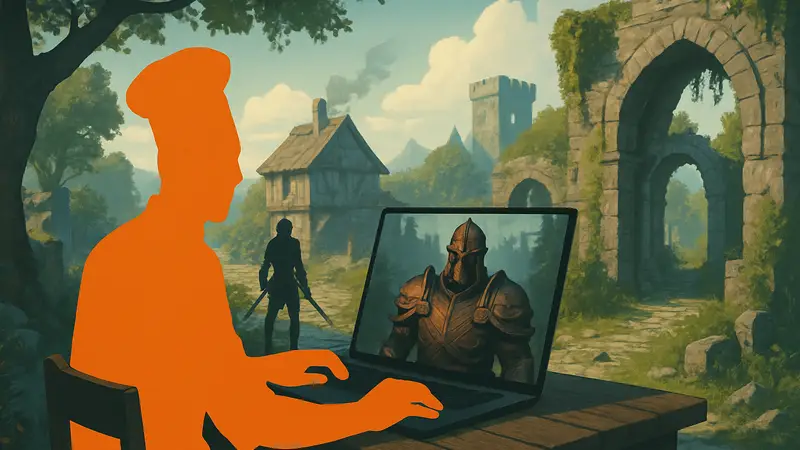 Венгерский шеф-повар-разработчик инди-RPG, иллюстрация концепта игры «евроянк»