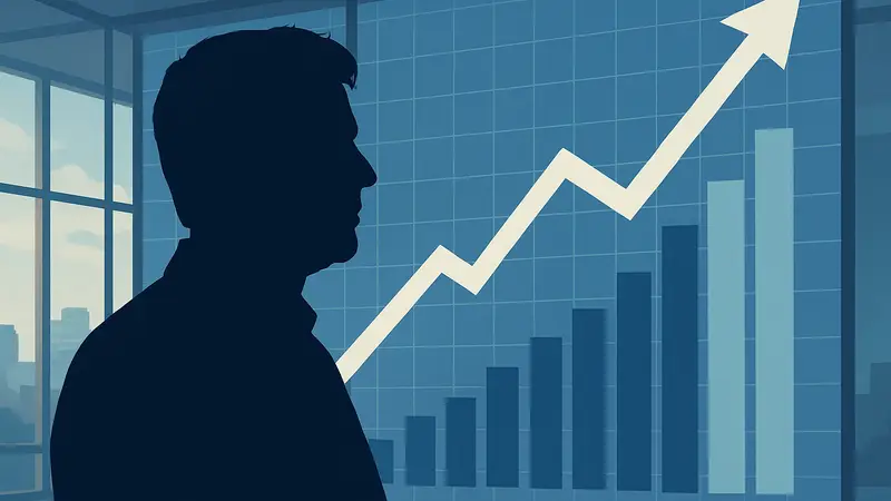 Янн ЛеКун, основатель AMI Labs, на фоне графика роста инвестиций в ИИ-технологии.