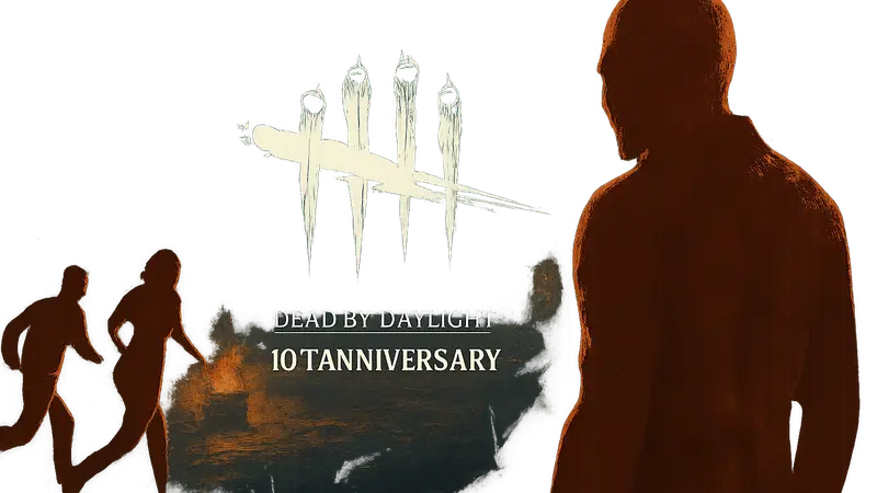 Логотип Dead by Daylight с текстом «10-летний юбилей», концепт-арт игры