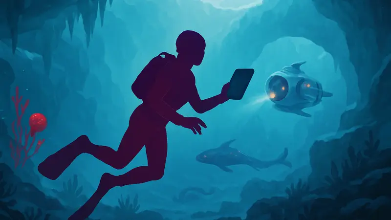Робин Айо исследует ледяные глубины в мобильной версии Subnautica: Below Zero.