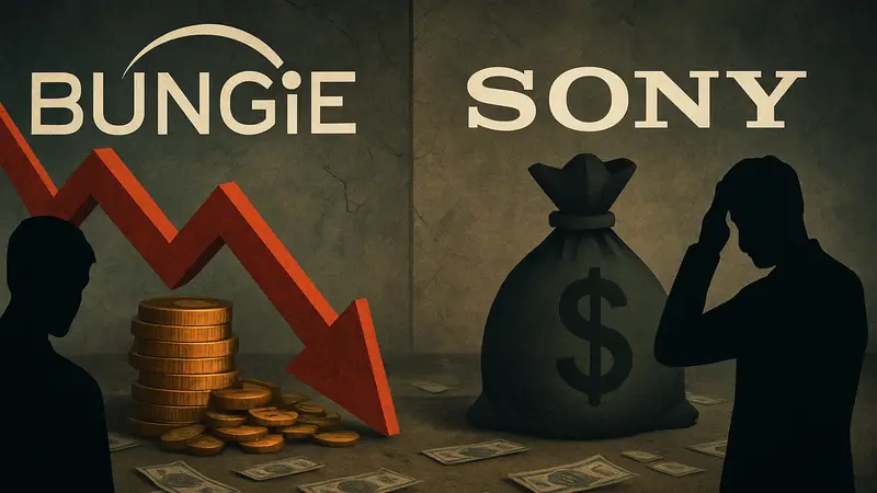 Логотипы Bungie и Sony, символизирующие финансовые убытки и проблемное приобретение