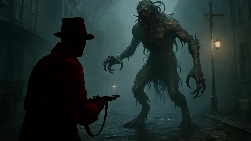 The Sinking City 2, скриншот хоррор-игры на PS5, геймплей с монстрами