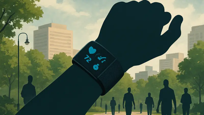 Фитнес-трекер Whoop на руке, демонстрирующий технологию мониторинга здоровья и активности.