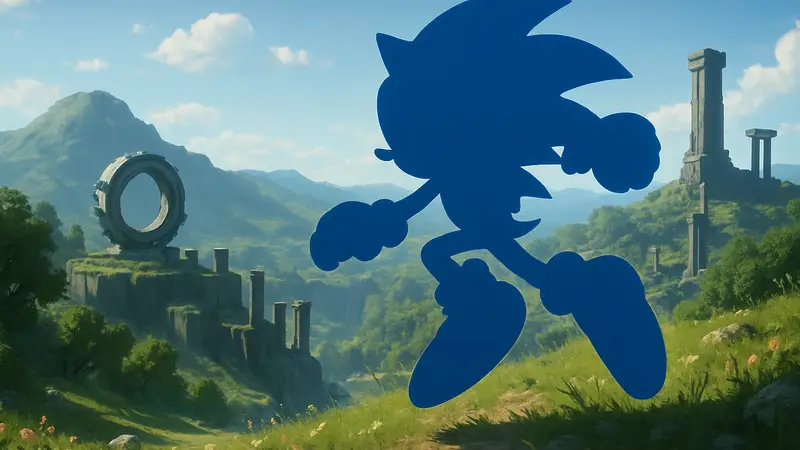Главный герой Соник на обложке игры Sonic Frontiers.