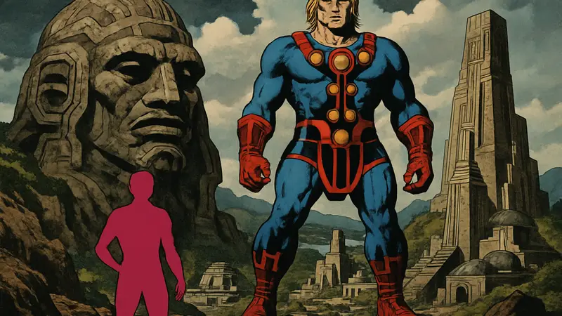 Обложка комикса Marvel «Вечные», созданного Джеком Кирби, к 50-летию его первого выпуска.