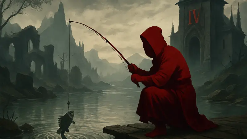 Ши Югонг ловит рыбу для квеста «Та, что ускользнула» в Diablo 4