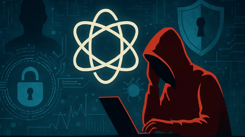 Логотип Anthropic на фоне символов кибербезопасности, демонстрирующий инцидент с Mythos.