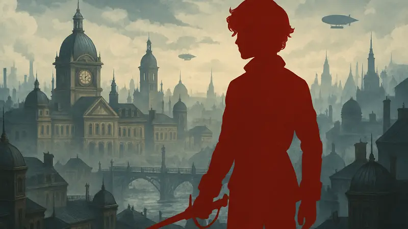 Главный герой Lies of P, Пиноккио, на фоне города.
