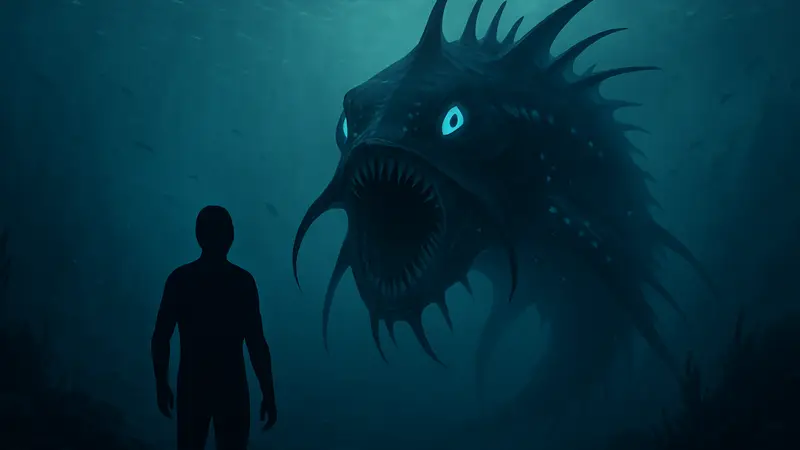 Пугающее морское существо из Subnautica 2, плавающее в глубине океана