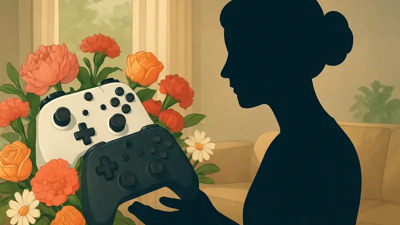 Игровые подарки на День матери 2026, обложка гида Siliconera с игровыми контроллерами и цветами