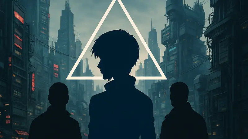 Арт по аниме Ghost in the Shell, киберпанк, главные герои