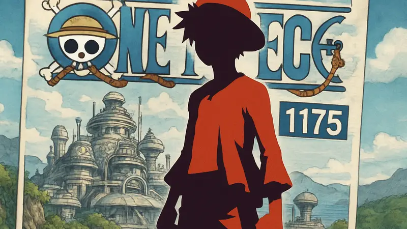 Луффи из One Piece на фоне обложки манги главы 1175 с новой датой выхода