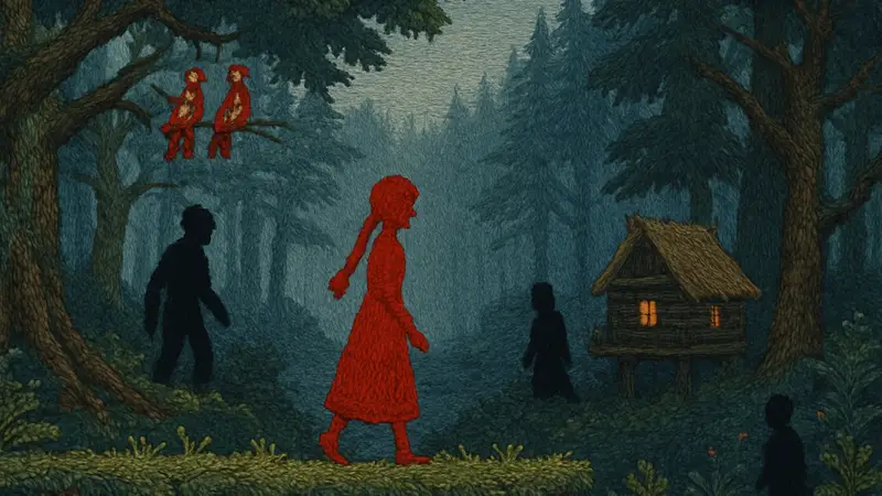 Игровой платформер Scarlet Deer Inn с вышитыми спрайтами по мотивам славянских сказок