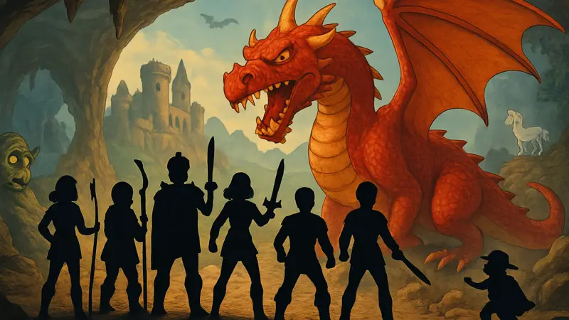 Кадры из мультсериала «Подземелья и драконы» 1980-х годов с героями и существами