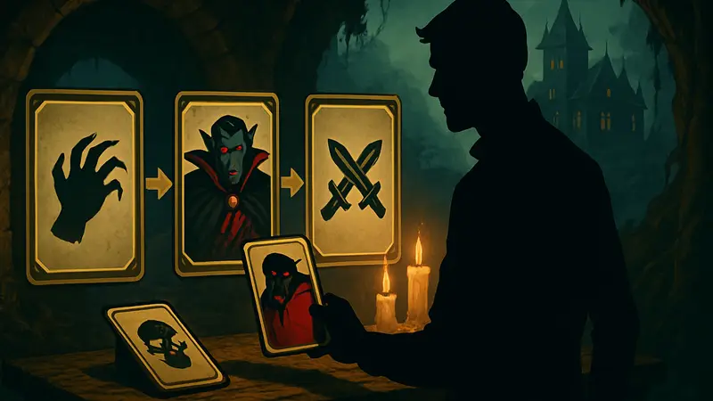 Пример эволюции карт в игре Vampire Crawlers