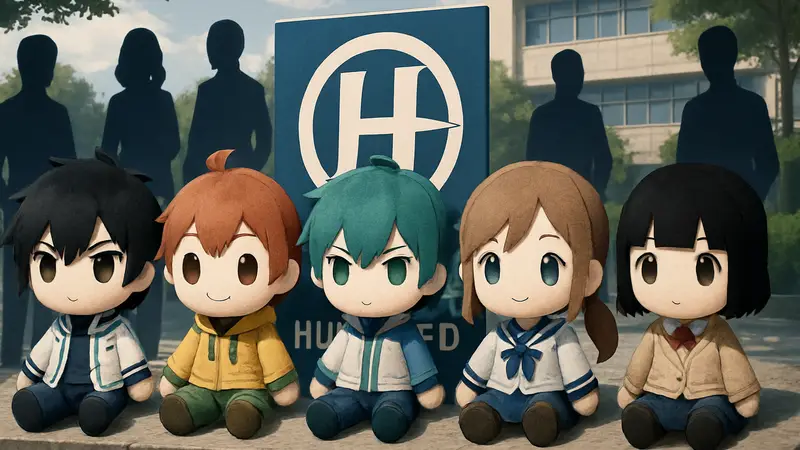 Плюшевые игрушки персонажей The Hundred Line Last Defense Academy: Такуми, Даруми, Эйто, Има и Како от Sega.