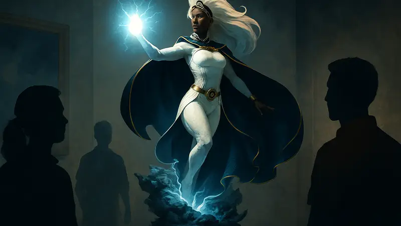 Статуя Шторм из комикса «Невероятные Люди Икс» с LED-подсветкой от Sideshow Collectibles.