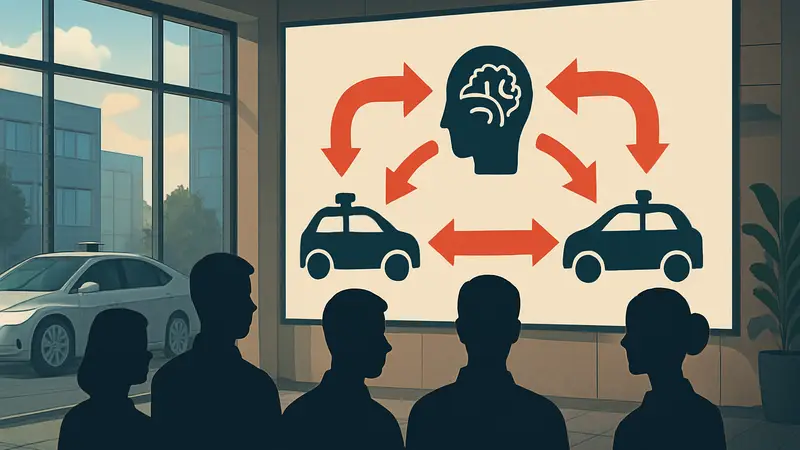 График, демонстрирующий переток специалистов в сфере разработки беспилотных транспортных средств и ИИ.