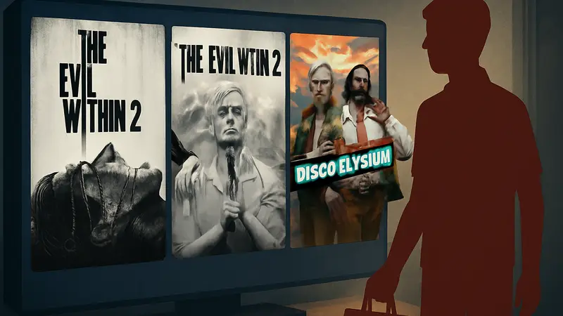 Обложки игр The Evil Within 1, The Evil Within 2 и Disco Elysium в составе игрового бандла на Fanatical.