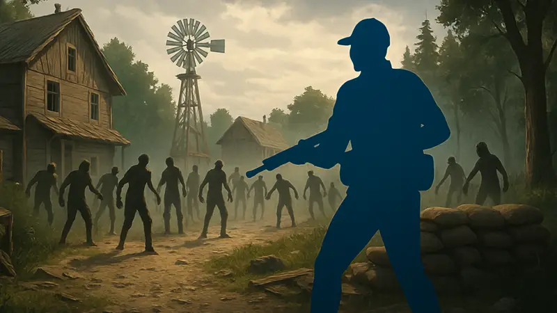 Скриншот из Survival Defense: Zombie, мобильной игры про выживание и защиту от зомби.