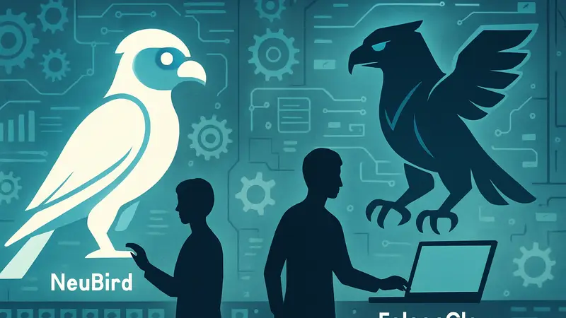 Концепт ИИ-агентов NeuBird Falcon и FalconClaw, визуализация автоматизации.
