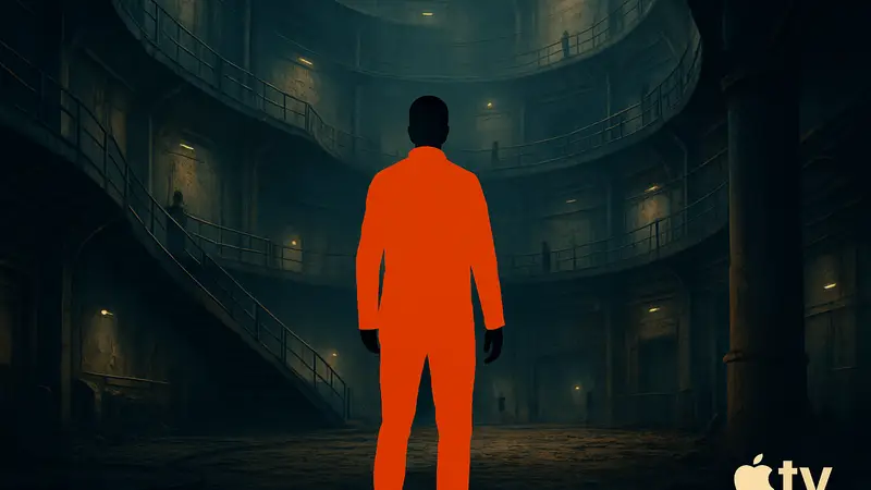 Постер сериала Укрытие (Silo) с главным героем на фоне подземного бункера, Apple TV