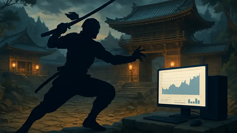 Главный герой Onimusha: Way of the Sword в динамичной позе на фоне сцены из игры, демонстрируя ПК бенчмарк.