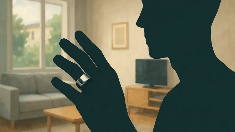 Умный перстень RingConn 3, фотография устройства на пальце
