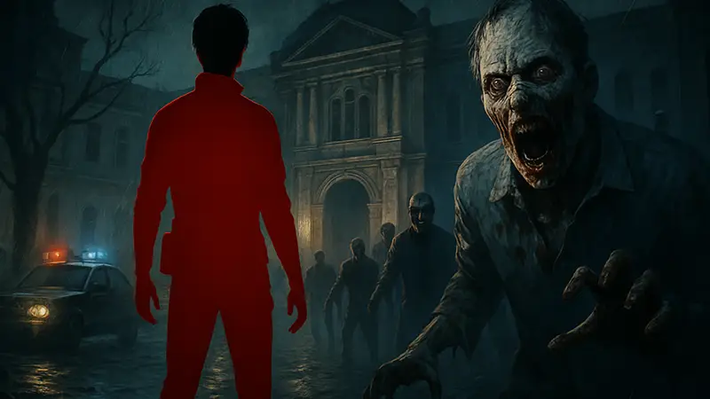 Постер нового фильма Resident Evil с элементами ужаса и зомби, отсылающими к Resident Evil 2.