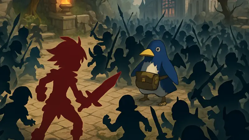 Обзор игры Disgaea Mayhem, скриншот геймплея с персонажами и врагами