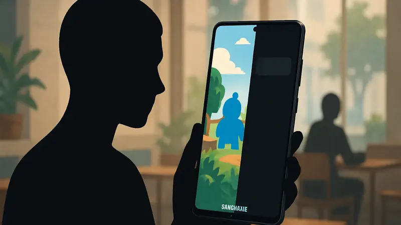 Концепт экрана Samsung с функцией приватности, скрывающий часть содержимого