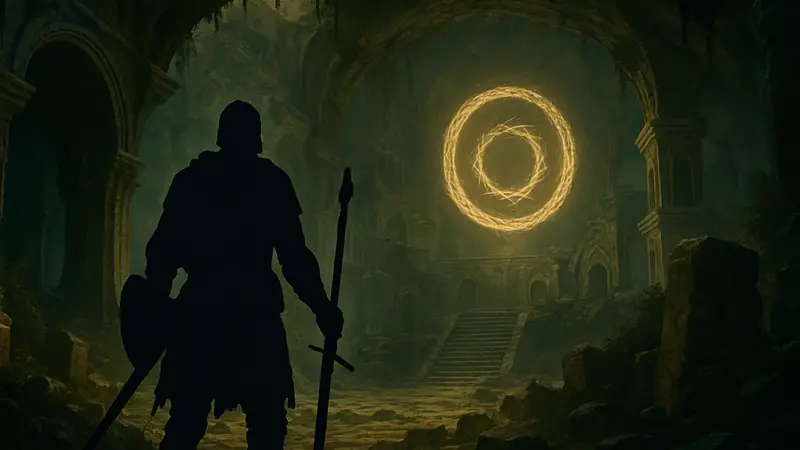 Скриншот из Elden Ring с персонажем Tarnished, исследующим Заземелье и его скрытые секреты.