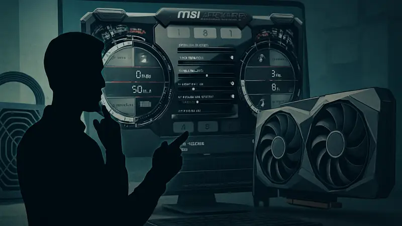 Интерфейс программы MSI Afterburner с элементами блока питания и видеокарты.