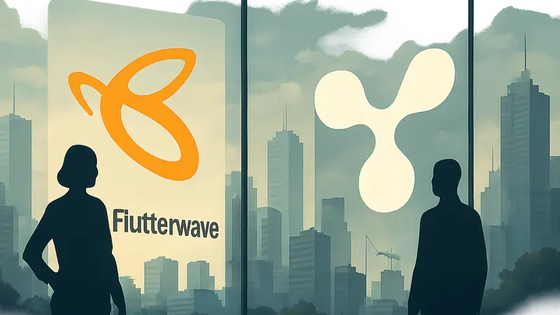 Логотипы Flutterwave и Ripple, символизирующие партнерство и инвестиции в финтех.