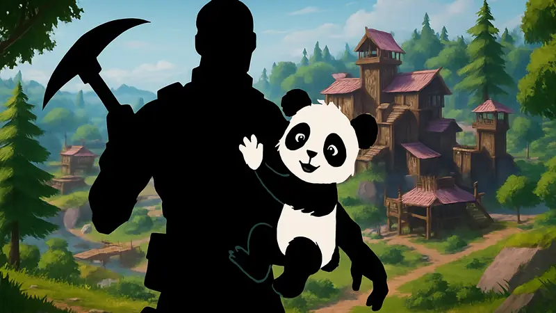 Игровой персонаж Fortnite с компаньоном Panda Team Jr., иллюстрация к гайду по получению