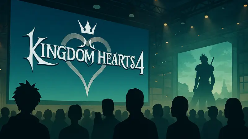 Логотип Kingdom Hearts 4 на фоне Summer Game Fest, с намёком на Final Fantasy 7.