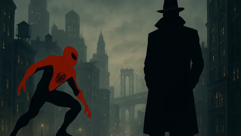 Постер или кадр из сериала Spider-Man Noir с Беном Рейли или Николасом Кейджем.